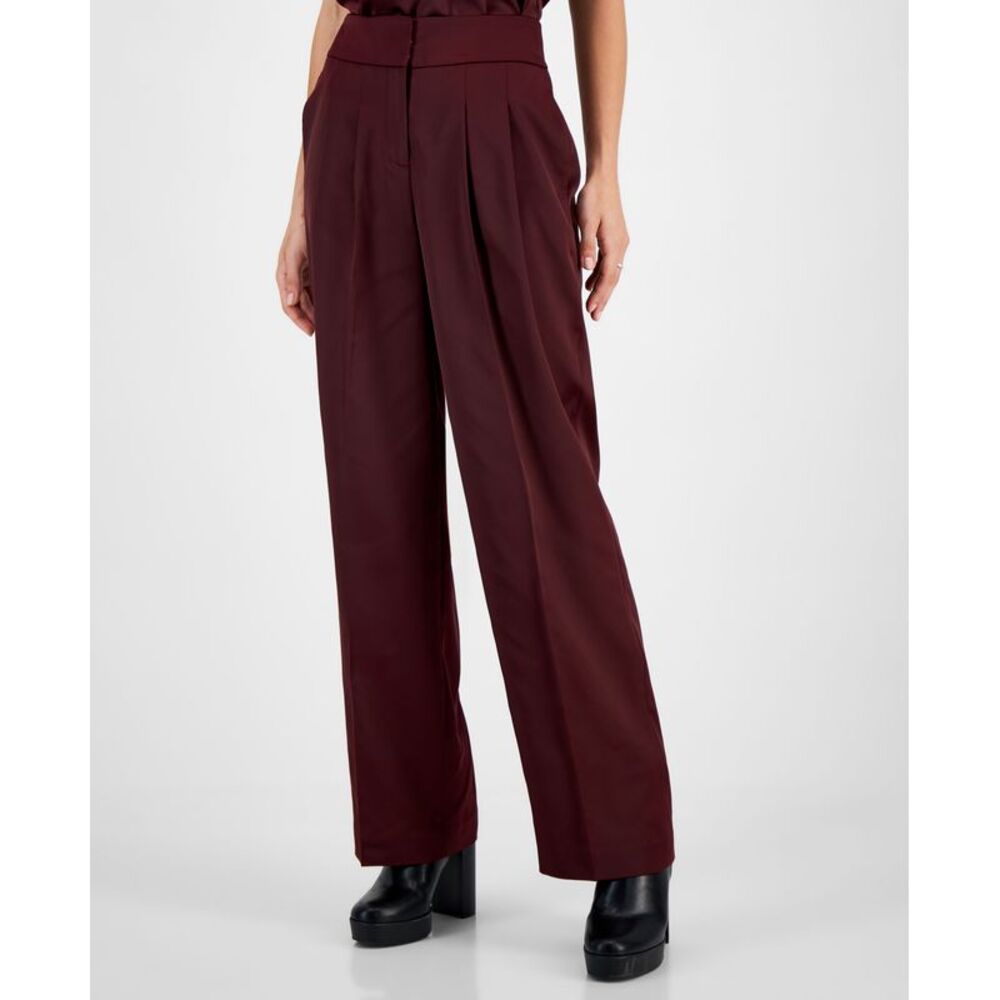Bar III Women's Satin Wide-Leg Pants